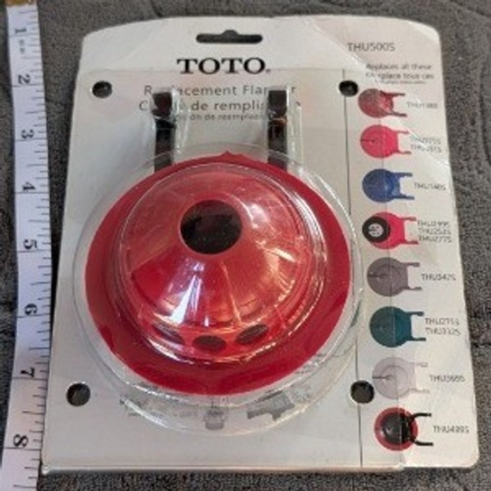 TOTO THU500S Replacement Flapper for 3-Inch Flush Valves Red Adjustable